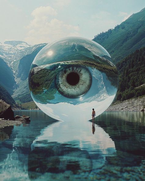 FAUX FILMS: Jimmy & The Giant Eye As a child, Jimmy stumbled upon the mystical all-seeing eye nestled in the mountains near his hometown. Intrigued by its powers, he made a habit of visiting it regularly. Now, as a grown man, Jimmy’s visits to the eye have become almost routine. The eye gives Jimmy more than just glimpses of tomorrow; its whispers echo through his mind, urging him down a treacherous path. Jimmy’s search for solace becomes a descent into madness as the eye’s cryptic visions m... All Tomorrows, Mystical Eyes, Journey Art, Writing Images, Eyeball Art, Vision Art, The Mind's Eye, World Of Tomorrow, Magic Eyes