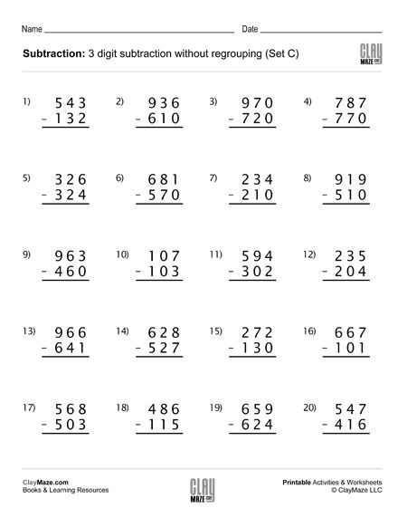 Second Grade Addition And Subtraction, Subtraction With Borrowing, Subtraction With Regrouping Worksheets, Regrouping Subtraction, Double Digit Addition, Subtraction With Regrouping, Worksheets For Grade 3, Subtraction Practice, Addition And Subtraction Worksheets