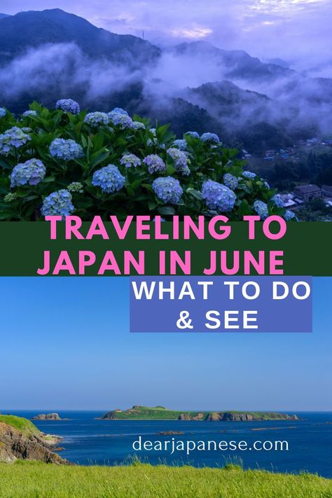 Travelling to Japan in June is really exciting. We will help you to know what most incredible things you can do in June and which awesome places you can visit in Japan in June. With some adorable flowers blooming everywhere, many festivals are held in Japan in June. Japan In June, Traveling To Japan, Japan Beach, Things To Do In Japan, Japan Tourist, Japan Tourism, Japan Bucket List, Japanese Holidays, Day Trips From Tokyo