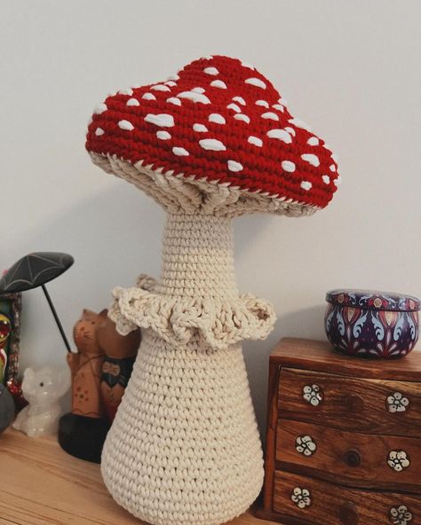 Finally finished this huge crochet 🍄 after what felt like a million years! 😵‍💫 It’s so much bigger than I imagined it would be. It was made with 8-ply yarn, and it’s super cozy. I might share its pattern this Friday... 🤔 What do you think? 🧶#crochetmushroom #crochetaddict #CrochetCommunity #FreeCrochetPattern #YarnLove #Crafts #DIY #Handmade #CrochetAddict #woolycrochet Mushroom Pillow Crochet, Huge Crochet, Mushroom Pillow, Pillow Crochet Pattern, Pillow Crochet, Crochet Mushroom, Mushroom Decor, Diy Handmade, Crafts Diy