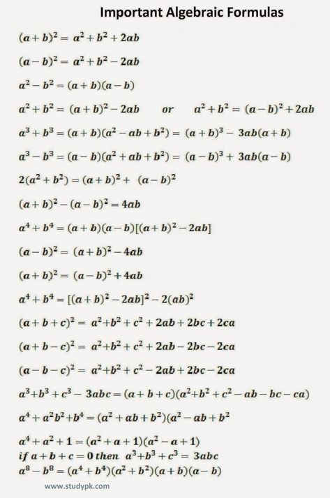 Important Algebraic Formula Definition and Examples - StudyPK Coordinate Geometry Formulas, Algebra Formula, Rectangle Formula, Triangle Formula, Circle Formula, Midpoint Formula, Visual Creativity, Binomial Theorem, Math Formula Chart