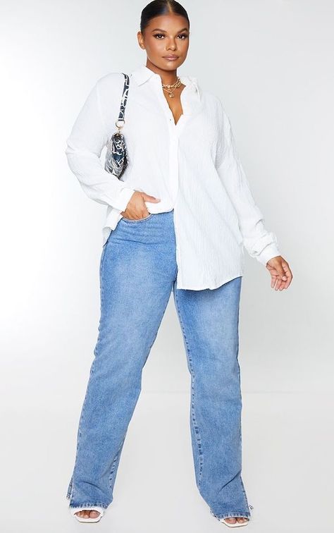 Plus-Size Oversized Shirts Shopping Guide | Shirts Under $115 How To Style Oversized Shirt, Oversized Shirt Outfit, Plus Size Baddie Outfits, White Shirt Outfits, Looks Jeans, Business Casual Outfits For Work, Classy Casual Outfits, Casual Chic Outfit, Casual Work Outfits