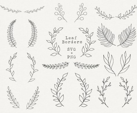 Tiny Doodles, Tattoo Elbow, Random Tattoos, Leaf Svg, Hand Clipart, Forearm Sleeve, Leaf Border, Decorative Borders, La Rose