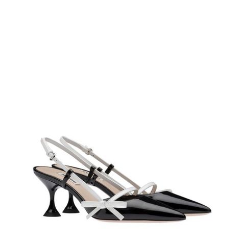 Miu Miu Black And White Shoes, Black Miu Miu Heels, Miu Miu Slingback Pumps, Miu Miu Shoes Heels, Miu Miu Leather Heels, Miu Miu Kitten Heels, Miu Miu Slingback, Miumiu Shoes, Miu Miu Pumps