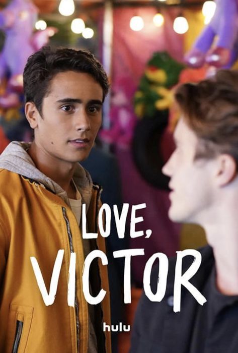 Benji And Victor Kiss, Love Victor Benji And Victor, Lgbt Movies, George Sear, Gay Characters, Love Victor, Michael Cimino, Becky Albertalli, Alexandra Shipp