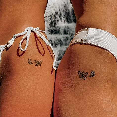 1st Time Tattoo Ideas For Women, Bff Matching Tattoos Aesthetic, Non Cringey Best Friend Tattoos, Small Matching Tattoos For Sisters Meaningful, Matching Tats With Boyfriend, Tiny Hideable Tattoos, Faint Tattoo Ideas, Panty Line Tattoos For Women, Tattoo Ideas Best Friends Meaningful