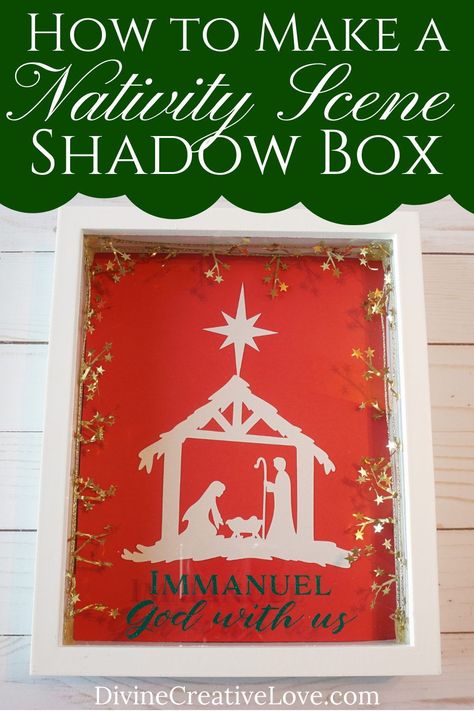 Christmas Shadow Box Ideas, Nativity Shadow Box, Kingdom Bloggers, Christmas Vinyl Projects, Nativity Scene Diy, Shadow Box Ideas, The True Meaning Of Christmas, Nativity Silhouette, Silhouette School Blog