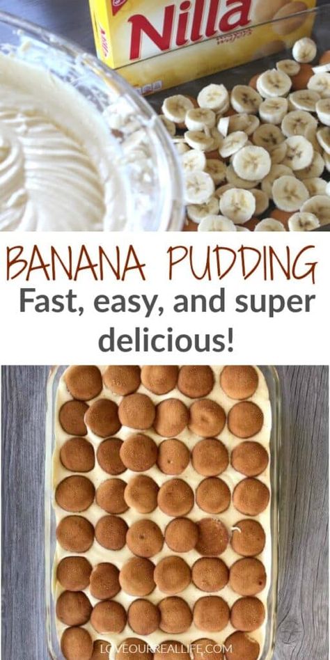 Fast and simple banana pudding recipe you will love! Perfect for large family meals, quick dessert recipes, and just any time you want a tasty dessert to share! #bananapudding #dessert #quickrecipe Banana Pudding Dessert, Easy Banana Pudding Recipe, Banana Pudding Desserts, Easy Banana Pudding, Banana Pudding Recipe, Fast Desserts, Banana Dessert Recipes, Best Banana Pudding, Tiramisu Dessert