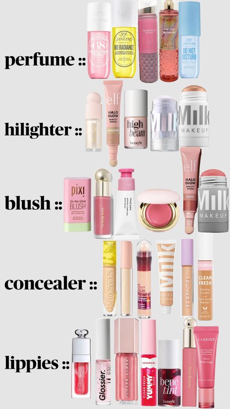 products i recommend! 😙💕 || tags :: #favoriteprodcuts #productsirecommend #fyp #skincare #makeup #beauty Popular Skincare/makeup, Things To Buy From Sephora, Trendy Make Up Products, Makeup Christmas List, Dream Makeup Products, Trending Makeup Products, Good Makeup Products, Popular Makeup Products, Makeup Products List