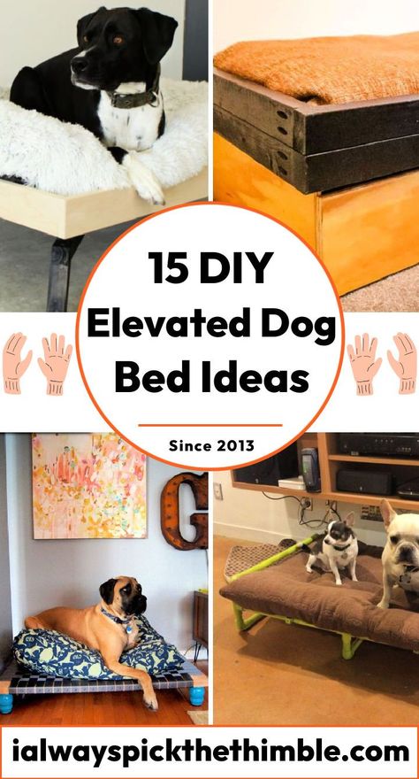 Dog Bed Beside Human Bed Diy, How To Make Dog Beds Diy, Home Made Dog Beds Diy, Dog Bed Solutions, Dog Bed Next To Human Bed Diy, Raised Wooden Dog Bed Diy, Raised Dog Bed Next To Human Bed, Diy Extra Large Dog Bed, Diy Orthopedic Dog Bed