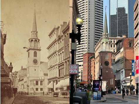 Washington Street in Boston, around... - Lost New England Washington Street, In Boston, Historical Photos, New England, The Old, Boston, Washington, Old Things, England