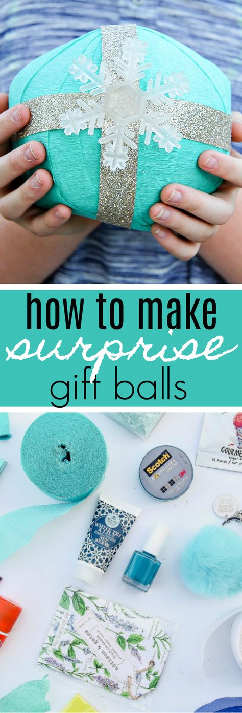 How to Make Crepe Paper Surprise Gift Balls Birthday Surprise Ideas For Sister, Birthday Surprise Ideas, Sister Gifts Diy, Gift Ball, Surprise Ideas, Surprise Gifts For Him, 60th Bday, Ornament Party, Surprise Ball