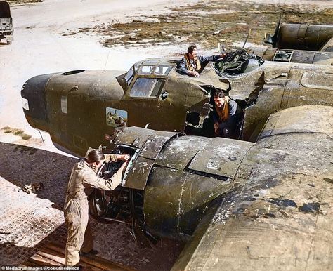 An explosion of colour: Newly colourised images of WWII allied airmen Luftwaffe Planes, Trieste Italy, Wwii Airplane, F-14 Tomcat, Wwii Photos, Colorized Photos, Wwii Plane, Ww2 Planes, Battle Of Britain