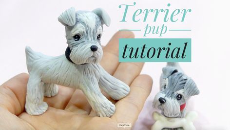 Patricia Santoro will show you how to model these adorable mini puppies using cold porcelain clay. Easy to follow steps. Just follow the link to watch the full video tutorial. Polymer Clay Ornaments, Dog Cakes, Self Taught, Wood Dog, Polymer Clay Animals, Terrier Puppy, Polymer Clay Miniatures, Clay Animals, Crafts To Make And Sell