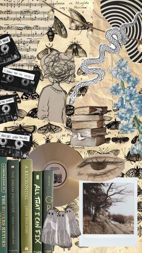 Bailey Astethic, Collage Astethic, Jasmine Core, Black Hearth, Dark Academia Wallpaper, Phone Wallpaper Boho, Iphone Wallpaper Landscape, Academia Wallpaper, Book Sculpture