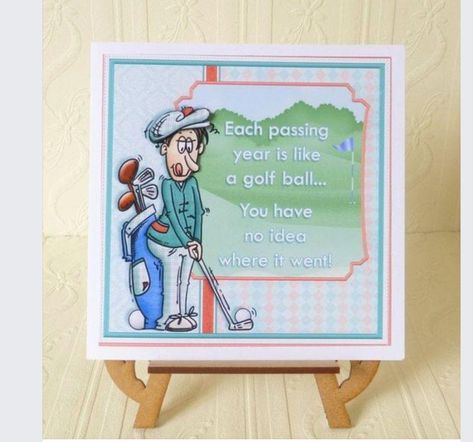 Happy Birthday Brother In Law, Birthday Cards Watercolor, Happy Birthday Golf, Birthday Brother In Law, Golf Birthday Cards, Golf Cards, Watercolor Birthday Cards, Painting Birthday, Birthday Card Drawing