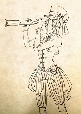 Steampunk sketch - Francesca Mattioli Steampunk Drawing Sketches, Hadestown Eurydice, Steampunk Cartoon, Steampunk Sketch, Steampunk Drawings, Steampunk Art Drawing, Vampire Ideas, Female Drawings, Steampunk Drawing