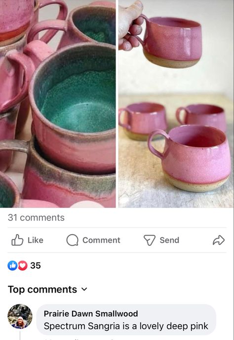 Pink Glaze Pottery, Pink Opal Glaze Combinations, Pink Glaze Combinations For Pottery, Flux Blossom Glaze Combinations, Pink Glaze Combinations, Raspberry Mist Glaze Combinations, Pink Glaze Recipe, Ceramic Glazing, Glazing Ideas