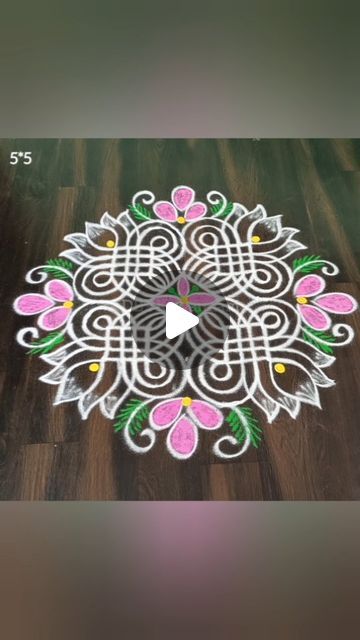 Big Dotted Rangoli Designs, Big Rangoli Designs With Dots, Rangoli Kolam Designs Simple, Kolam Dots, Styrofoam Art, Dots Kolam, Hot Pink Earrings, Rangoli Designs Simple Diwali, Rangoli Designs Simple