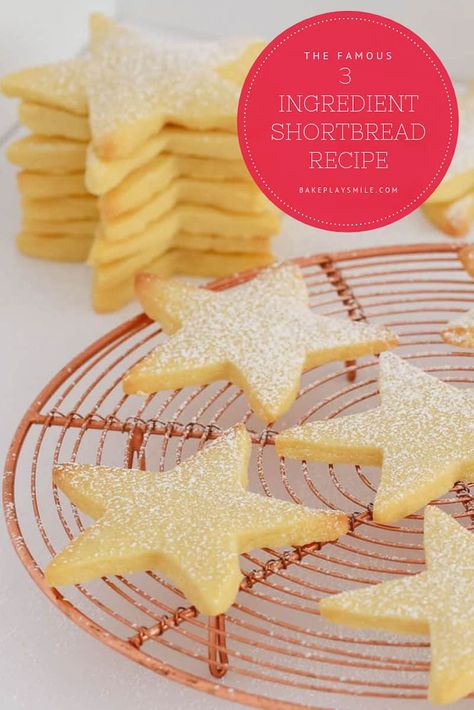 3 Ingredient Shortbread, Traditional Shortbread Recipe, Christmas Biscuits Recipe, Sugar Biscuits, Easy Biscuit Recipe, 3 Ingredient Cookies, Sweet Potato Bread, Shortbread Recipe, Christmas Biscuits