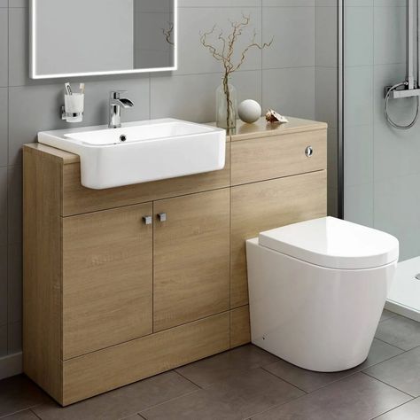 15+ Modern Toilet Sink Combo For Small Bathroom Space - Architectures Ideas Toilet And Sink Unit, Mini Bad, Oak Vanity, Fitted Bathroom Furniture, Best Kitchen Design, Sink Vanity Unit, Small Bathroom Interior, Toilet Vanity, Bathroom Furniture Storage