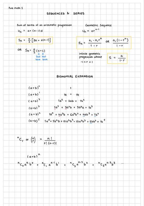 Pure math a levels Series And Sequences Math, A Level Maths, Arithmetic Progression, Geometric Sequences, Sequence And Series, A Levels, Maths A Level, Study Flashcards, Math Problems