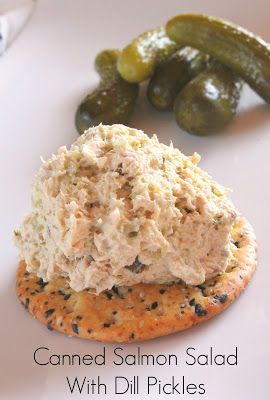 Canned Salmon Salad, Salad With Dill, Canned Salmon Recipes, Canned Fish, Salmon Salad Recipes, Canned Salmon, Garlic Butter Salmon, Can Salmon, Dill Pickles