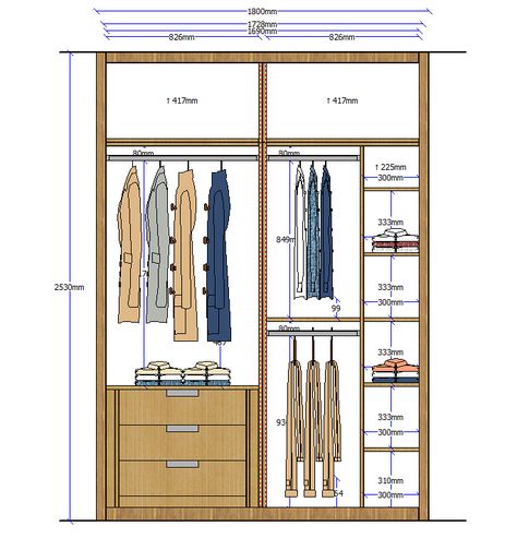 Closet elevation 4 Dressing Design, Bedroom Cupboards, Closet Design Layout, Wardrobe Door Designs, Bedroom Cupboard Designs, Wardrobe Interior Design, Closet Layout, Wardrobe Room, Closet Remodel