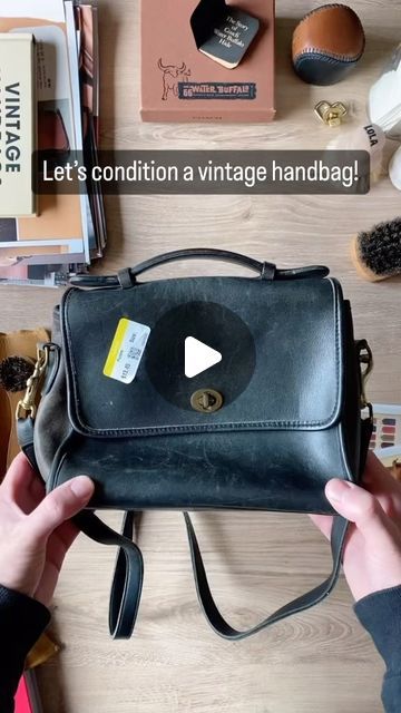 Vintage Bag Outfit, Bridget Brown, Clean Leather Purse, Coach Bag Outfit, Handbag Repair, Coach Vintage Handbags, Purse Cleaning, Upcycled Accessories, Leather Restoration