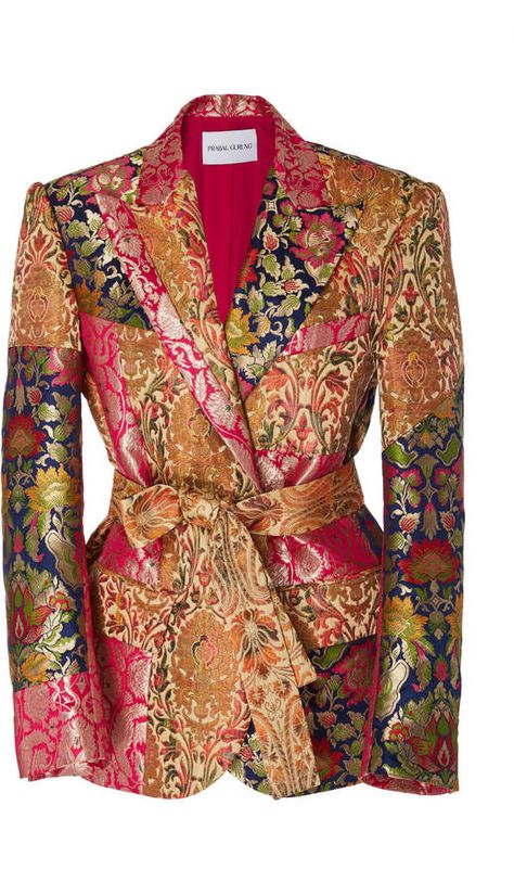 Prabal Gurung Dokan Belted Blazer Jacket Brocade Blazer, Conservative Outfits, African Inspired Clothing, Belted Blazer, Fashion Cover, Woman Suit Fashion, Prabal Gurung, Floral Blazer, Fashion Tights