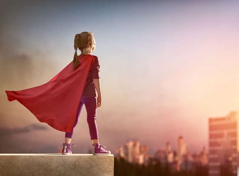 How to Celebrate National Super Hero Day - FamilyEducation Superhero Photoshoot, Image Film, She Is Fierce, Creating Characters, Girls Play, Sunset Sky, Claude Monet, Supergirl, Girl Power