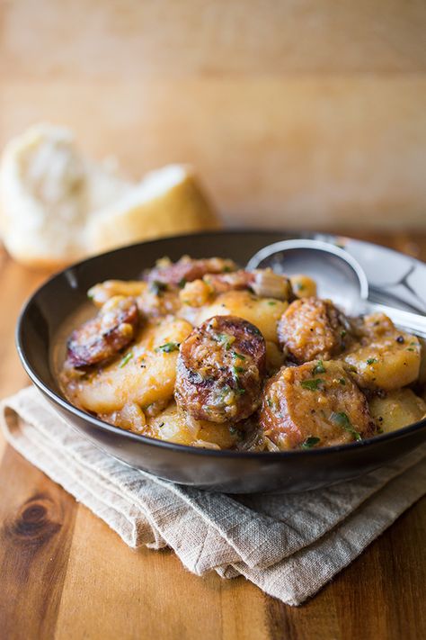 Hungarian Goulash Potato Goulash, Red Potato, Hungarian Recipes, Goulash, One Pan Meals, Smoked Sausage, Red Potatoes, Caramelized Onions, One Pot Meals