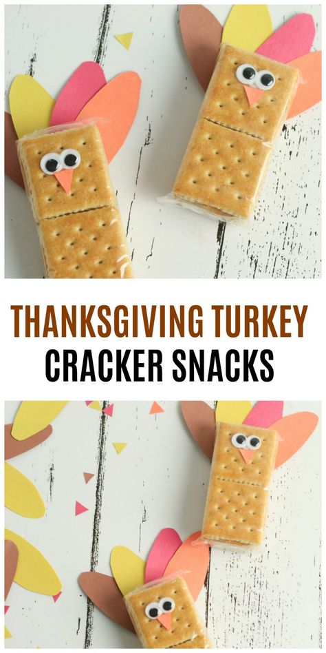 Thanksgiving turkey cracker snacks are easy to make and fun for everyone! Thanksgiving School Snacks, Turkey Snacks, Thanksgiving School Treats, Thanksgiving School Party, School Party Snacks, Classroom Snacks, Food Thanksgiving, Thanksgiving Snacks, Thanksgiving Crafts Preschool