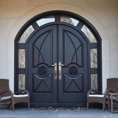 Seeing doors in your dreams symbolizes hope and liberation and sometimes implies a new opening in your life. In reality, it is the opening to your home, a sanctuary and safe haven for you and your family. Let our experts here at #WindowCity help make your dreams come true. Take the first step and browse the link in our bio for options. #EntryDoors #ModernDoors #MadeinOntario Hall Door Design, Main Double Door Design, Main Double Door, Arched Interior Doors, Double Door Entryway, Door Design Ideas, Double Door Entrance, Front Door Steps, Modern Doors