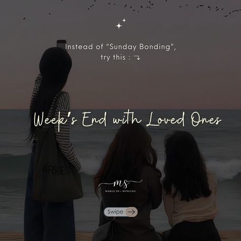 PART 80 — instead of “ Sunday Bonding ”, try these alternatives 🥰 🏷️ #Sunday #bonding #travel #family #friends #captionideas #notes #instagramtips #randomideas #fyp #margesn #caption Family Bonding Caption, Travel Family, Family Bonding, Instagram Tips, Family Friends, First Love, Travel, Quick Saves