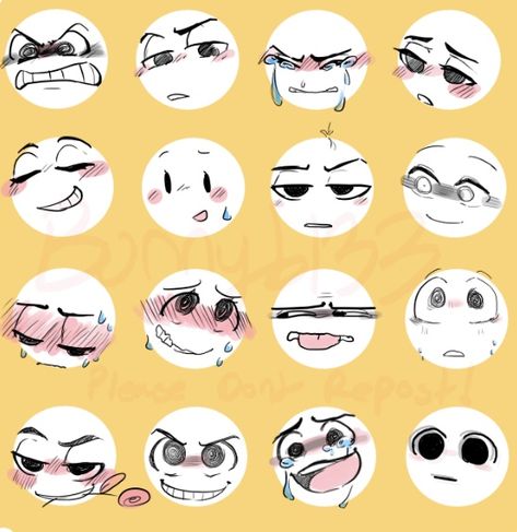 How To Draw Different Expressions, Emotionless Face Expression Drawing, Snarky Expression Reference, Headache Emoji Faces, Stickman Face Expression, Expression Chart Reference Blush, In Love Face Expression Drawing, Nervous Face Expression Drawing, Mischievous Expression Drawing