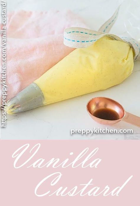 Vanilla Custard Custard Donut Filling, Donut Custard Filling, Custard Eclairs, Easy Vanilla Custard, Custard Cake Filling, Vanilla Custard Filling, Baked Custard Recipe, Vanilla Custard Recipe, Diplomat Cream