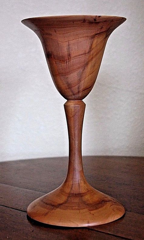 Wood Turned Contemporary Wine Goblet Art Studio Fine Mid Century Mod 1998 Signed JLN Vintage Modern Studio Art - Etsy Wood Turned Goblets, Woodturning Ideas, Mcm Style, Turning Projects, Lathe Projects, Wood Turning Projects, Wood Spoon, Mid Century Mod, Wood Lathe