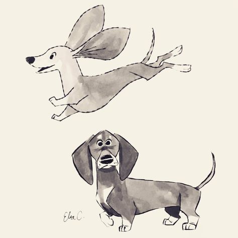 Dachshund Sketch, Dog Cartoons, Running Illustration, Dachshund Cartoon, Dachshund Illustration, Dachshund Art, Animal Designs, Dog Logo, Dachshund Love