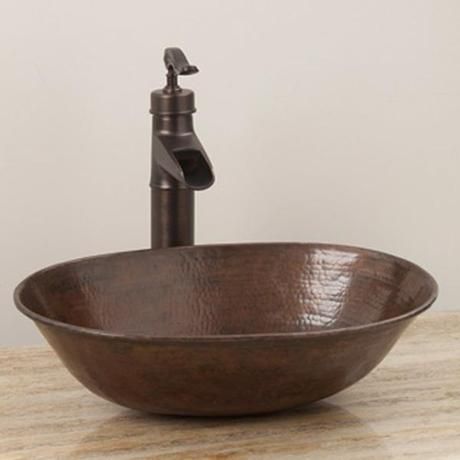 Stafford Vessel Faucet Weathered Copper Tuscan Bathroom, Copper Vessel, Copper Bathroom, Bathroom Model, Vessel Faucets, Tuscan Inspired, Vessel Sink Bathroom, Copper Sink, Bathroom Trends