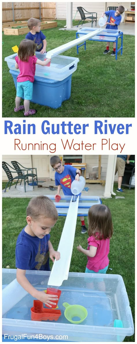 It’s no secret that my kids love water play – we have posted many water activities over the years!  Kids are drawn to water like ants to a picnic, and I’ve found that a good water play activity will keep them busy for a long time. Running water is even more fun!  Here’s a fun … Water Play Activities, Outdoor Water Activities, Play Activity, Water Day, Water Games, Outdoor Classroom, Outdoor Activities For Kids, Outdoor Learning, Water Play