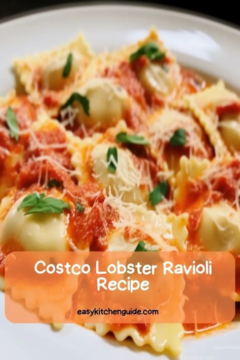 Last Updated on October 5, 2023 Indulge in the decadent flavors of the sea with this delicious Costco Lobster Ravioli recipe. A perfect blend of succulent lobster meat, creamy cheese, and aromatic herbs, all wrapped up in tender pasta pillows, this dish takes comfort food to a whole new level. Whether you’re a seasoned chef ... <a title="Costco Lobster Ravioli Recipe – Easy Kitchen Guide" class="read-more" href="https://easykitchenguide.com/costco-lobster-ravioli-recipe/" aria-lab... Costco Lobster Ravioli Sauce Recipes, Lobster Ravioli Dinner Ideas, Costco Lobster Ravioli, Best Sauce For Lobster Ravioli, Lobster Ravioli Recipe, Ravioli Dinner Ideas, Ravioli Sauce Recipe, Lobster Ravioli Sauce, Ravioli Sauce