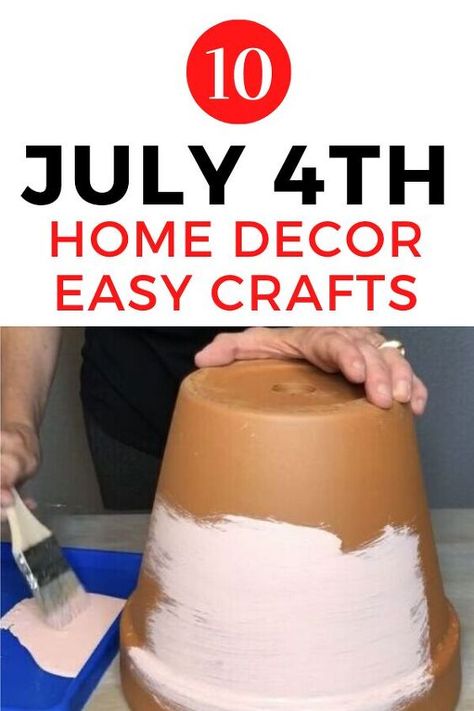 Get ready to celebrate with these easy fun and simple 4th of July crafts you can make for your home decor and party. These quick fourth of july crafts are great for kids and make fun party ideas. #diy #july4thdecor #july4thpartydecor Diy July 4th Decorations, Independence Day Diy, Fourth Of July Crafts, Fun Party Ideas, 4th Of July Crafts, Upcycle Crafts Diy, Easy Wreaths, Festive Centerpieces, Work Diy