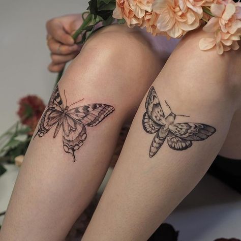 Butterfly Knee Tattoo, Butterfly Leg Tattoos, Butterfly Legs, Bite Mark, Butterfly Tattoo Stencil, Tattoo S, Shin Tattoo, Insect Tattoo, With Girlfriend