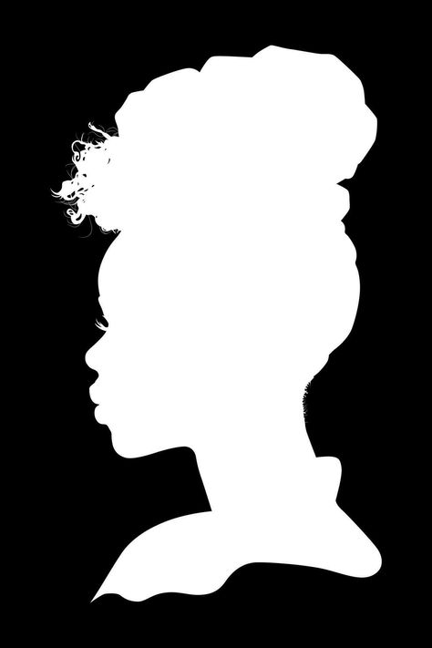 Black African woman silhouette seen from side on black background Black Silhouette Art, African Woman Silhouette, Black Woman Silhouette, Side View Drawing, Draw Sketch, Black Silhouette, Body Drawing, Woman Silhouette, Silhouette Art