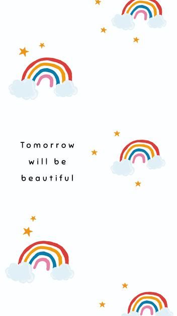 Rainbow Template, Rainbow Wallpaper Iphone, Blue Background Wallpapers, Mindset Is Everything, Cute Umbrellas, Rainbow Quote, Cute Mobile Wallpapers, Happy Wallpaper, Cute Words