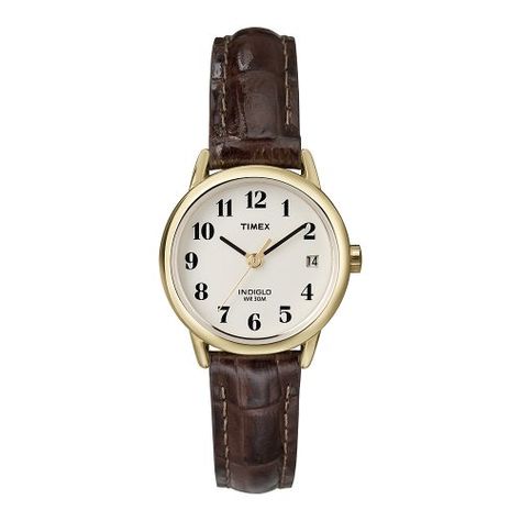 Timex Classic Ladies Watch with White Dial and Brown Leather Strap - T20071PF Timex http://www.amazon.co.uk/dp/B000PMFV5M/ref=cm_sw_r_pi_dp_fpVDwb1FKSFYE Leather Strap Watch Women, Timex Watch Women, Timex Indiglo, Brown Leather Strap Watch, Watches Women Leather, Timex Watches, Ice Watch, Brown Leather Strap, Casual Watches