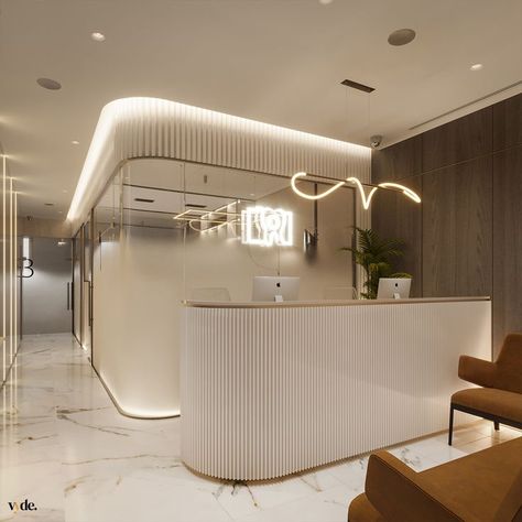 Dental Clinic Reception, Dentist Office Design Interiors, Dental Reception, Desk Interior, Psychology Clinic, Front Desk Design, Dental Design Interior, Doctor Office Design, Dental Clinic Design