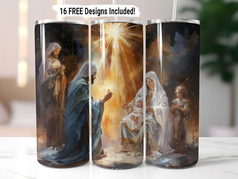 Christmas Hot Chocolate, Santa's Elves, Christmas Nativity Scene, Free Tumbler, Christmas Tumblers, Design Christmas, Tumbler Wraps, Christmas Nativity, Nativity Scene