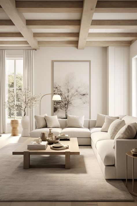 Living Room Decor | Living Room Decor Ideas Contemporary Minimalist Living Room, Contemporary Family Room, Statement Decor, Beige Living Rooms, Minimalist House Design, Living Room Decor Ideas, Popular Art, Contemporary Minimalist, Room Decor Ideas